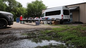 Officials in Zavala County suppling food, water and clothes to residents displaced by historic floods in South Central Texas at the Zavala County Nutrition Center on Saturday, July 18, 2026.