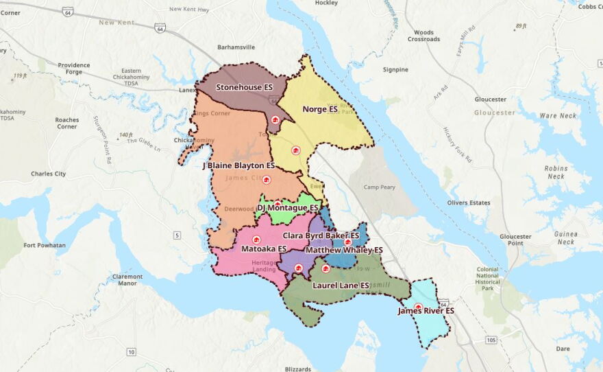 Proposed new WJCC school zone maps.