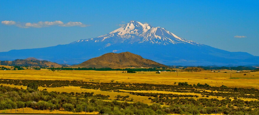 Mount Shasta, as seen from Interstate 5 just south of the Oregon border near Yreka.