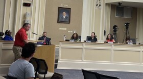 Lexington Professional Firefighters President Kevin Pletzke addressing Lexington City Council