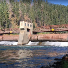 The Leaburg Dam on the McKenzie River.