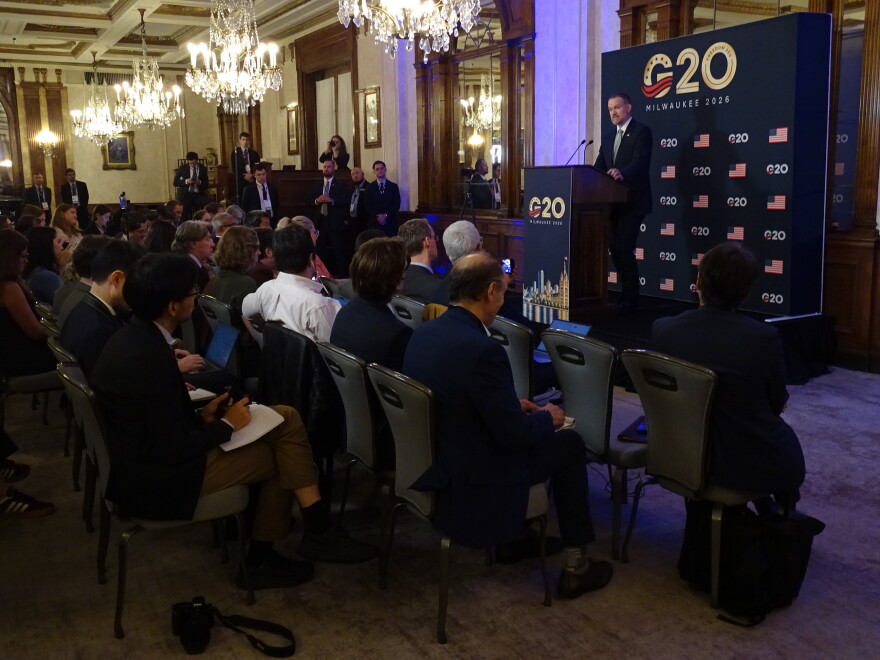 US trade representative Jamieson Greer addresses media at G20 meeting September 2, 2026.