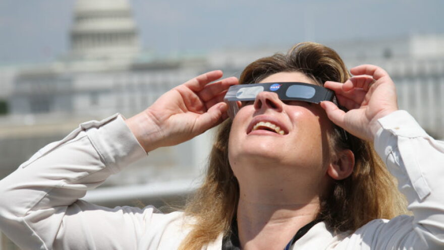 Michelle Thaller, an astronomer at NASA, says she’s not the same person as she was before she saw her first total eclipse. (Jacob Fenston/WAMU)
