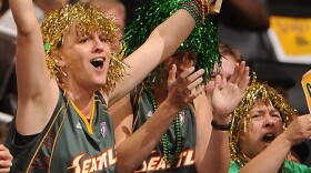 Storm 'super fans' (L to R) Amy Freeman, Bri Enriquez and Linda Amato, at a regular season home game in June, 2010.