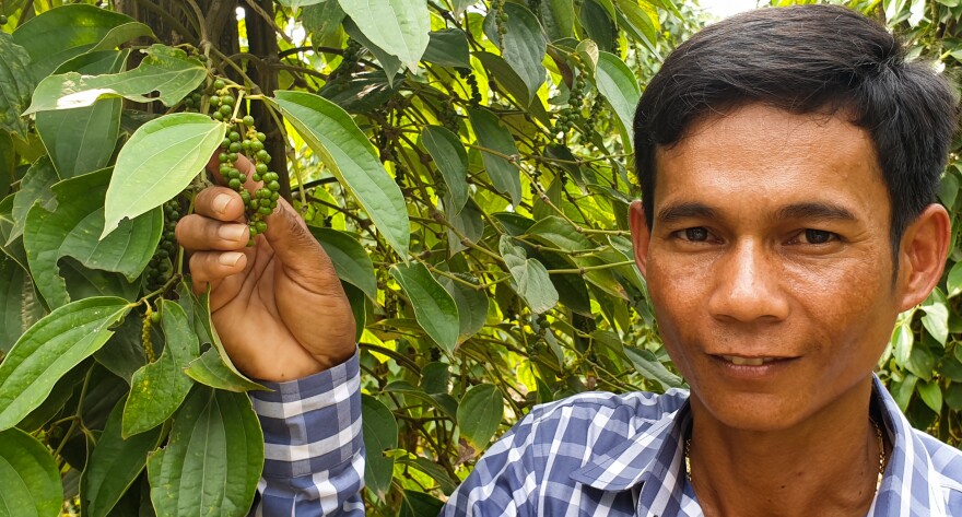 Hon Thon, a third-generation pepper farmer, owns his own pepper farm and helped La Plantation get its start. He now splits his time between both farms.