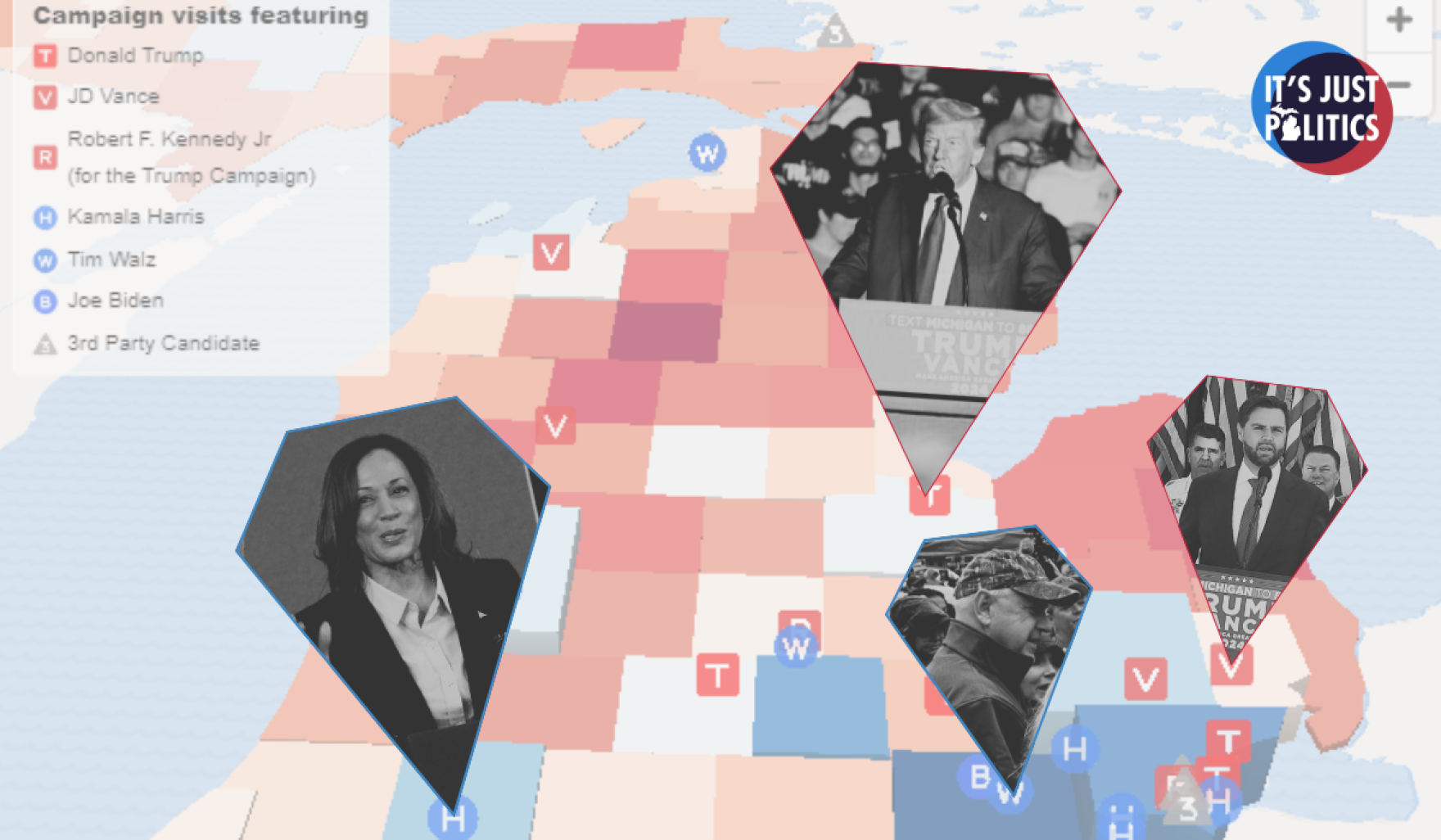 The presidential candidates keep coming to Michigan. Here’s where. And why.