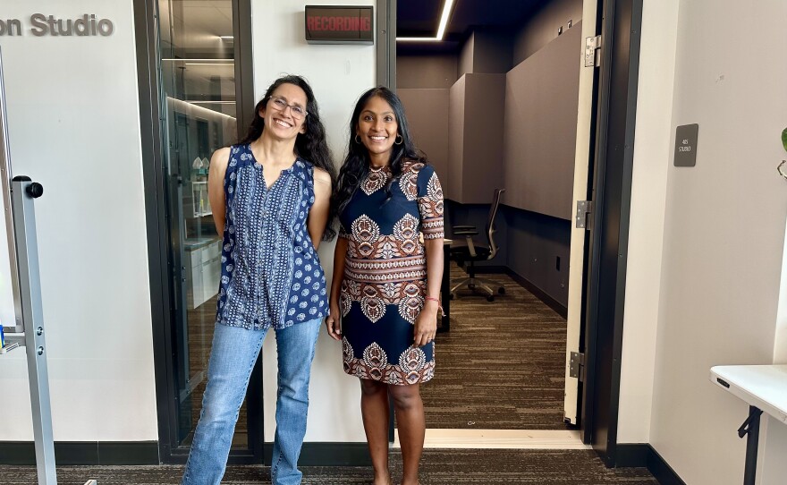 TPR's Norma Martinez (left) with Krish O’Mara Vignarajah (right), president and CEO of Lutheran Immigration and Refugee Service.