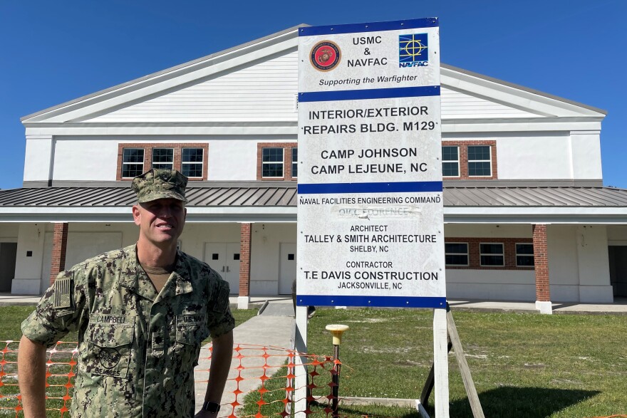 Navy Commander Ross Campbell, Camp Lejeune's Public Works Officer, said the restored Montford Point buildings are designed to be energy efficient and resilient to storm damage and sea level rise.

