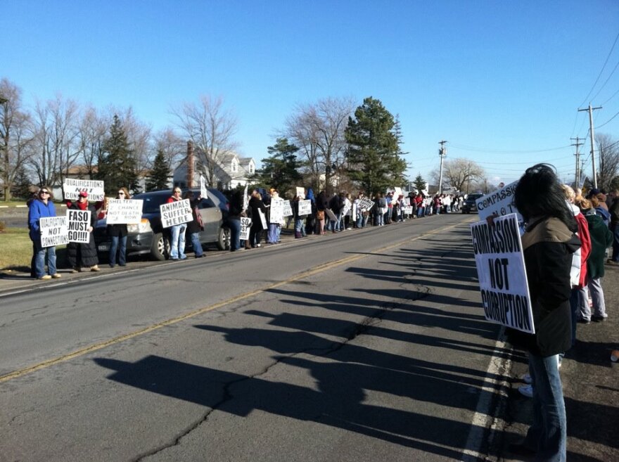 Saturday's protest outside Niagara County SPCA