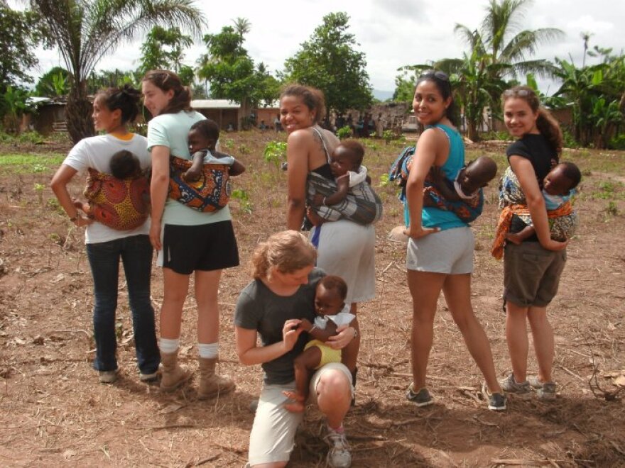 Host Jackie Orchard (kneeling) volunteered in Hohoe, Ghana in 2010.