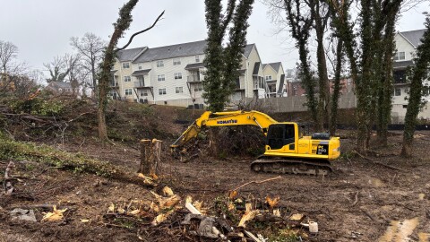 Crews are clearing the Red Maple Place site in East Towson.
