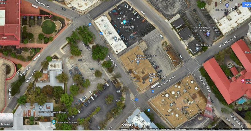 Second possible location of ITC above intersection of St. Mary's and Navarro Streets