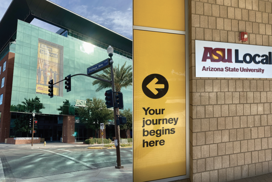 Arizona State University in Tempe (left) and ASU Local in Yuma (right). Whether in person or online, Arizona Western College students will be able to partake in ASU's new three-year education bachelor's degrees.
