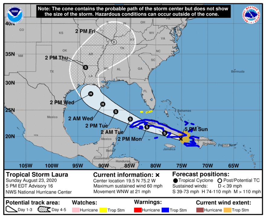Tropical Storm Laura Moves Farther West, Targets Louisiana On Heels Of