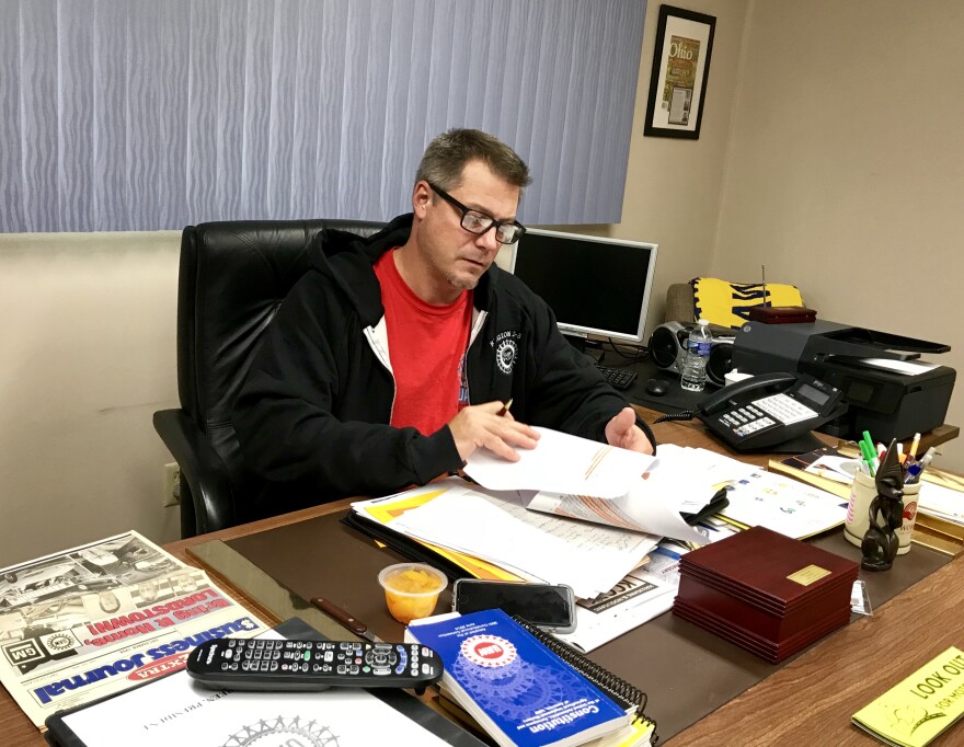 UAW Local 1112 President David Green at his desk
