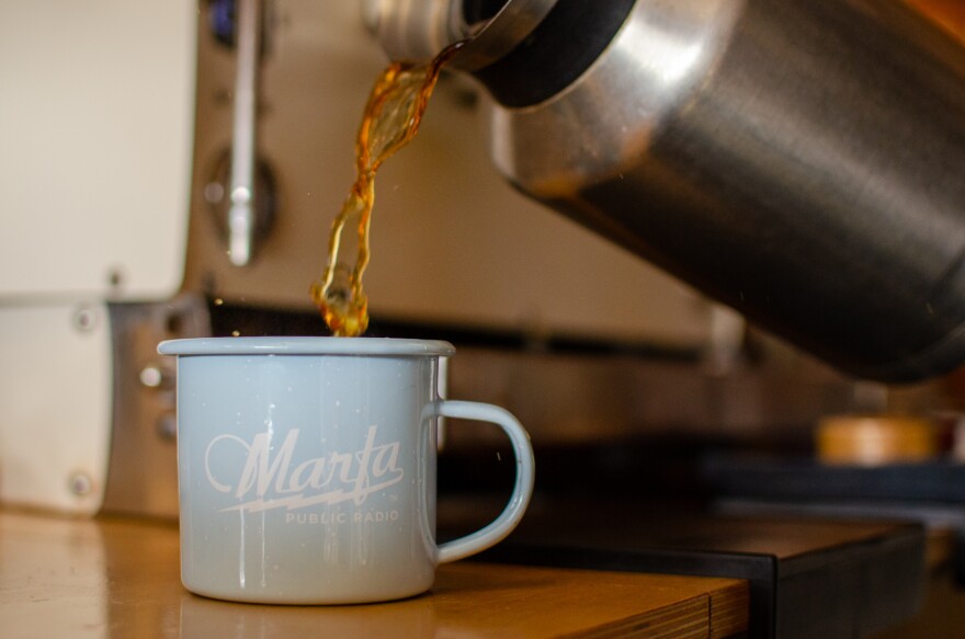 The Marfa Public Radio Enamel Camping Mug