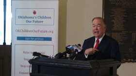 University of Oklahoma president David Boren during a Wednesday press conference at the state Capitol.