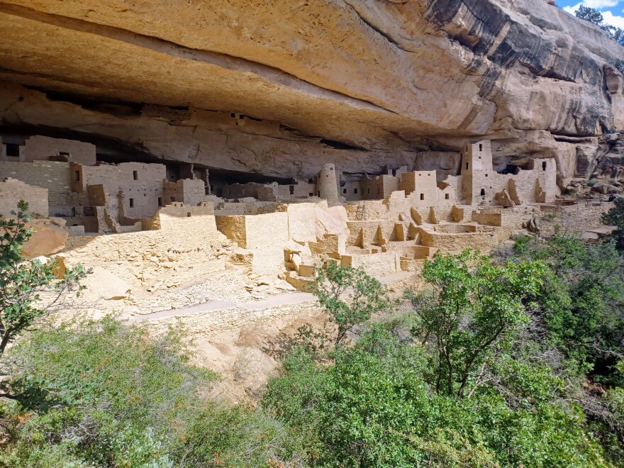 A cliff dwelling built by the original Puebloan inhabitants of what is now known as Mesa Verde National Park, in Southwest Colorado.