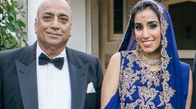 Salman Wasti and his daughter Noreen Wasti, pictured at Noreen's wedding in Bristol, Rhode Island, in Sept. 2013. (Courtesy)