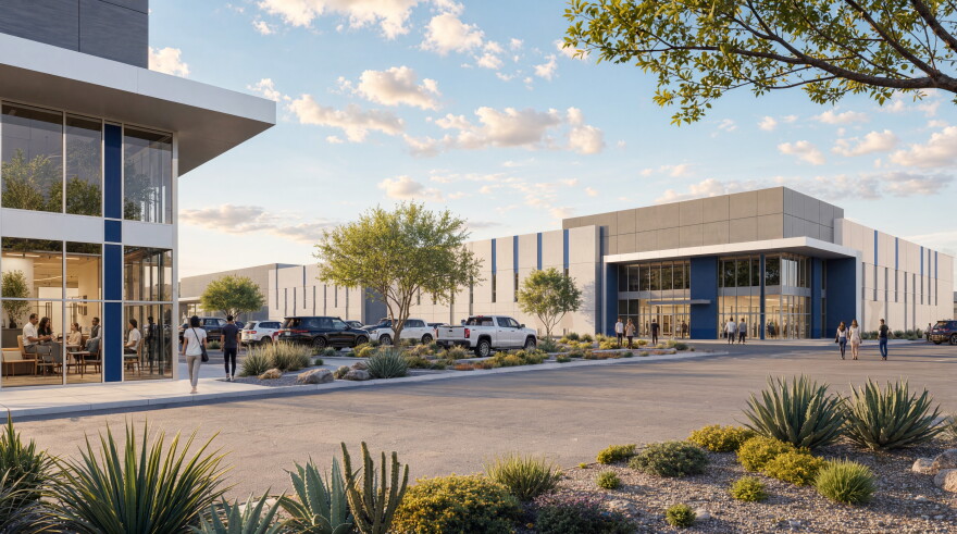 Digital rendering of buildings that could occupy the industrial districts within Halo Vista.