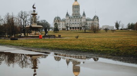 The Connecticut State Capitol building as seen from Bushnell Park in 2021.