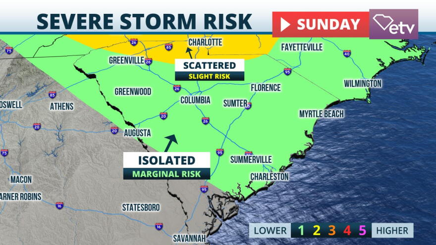 Strong Storms Possible Sunday and Monday Across South Carolina | South ...