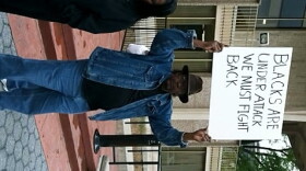 Protestors on Courthouse Plaza