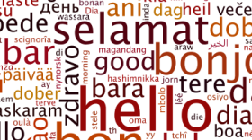 Word cloud of "Hello" in many languages