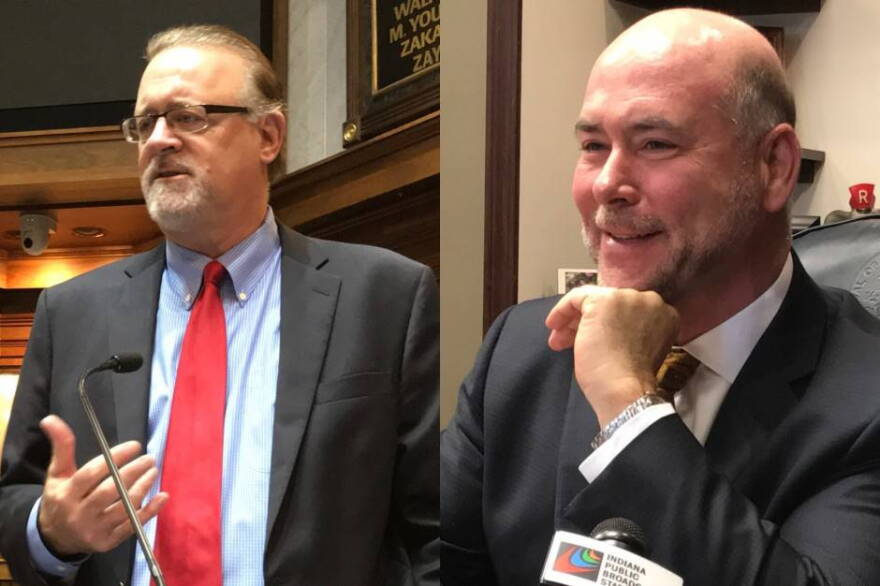 Senate President Pro Tem David Long (R-Fort Wayne), left, and House Speaker Brian Bosma (R-Indianapolis), right, say they're respective chambers have reached an agreement on legislation to address Indianaâ€™s workforce development issues.