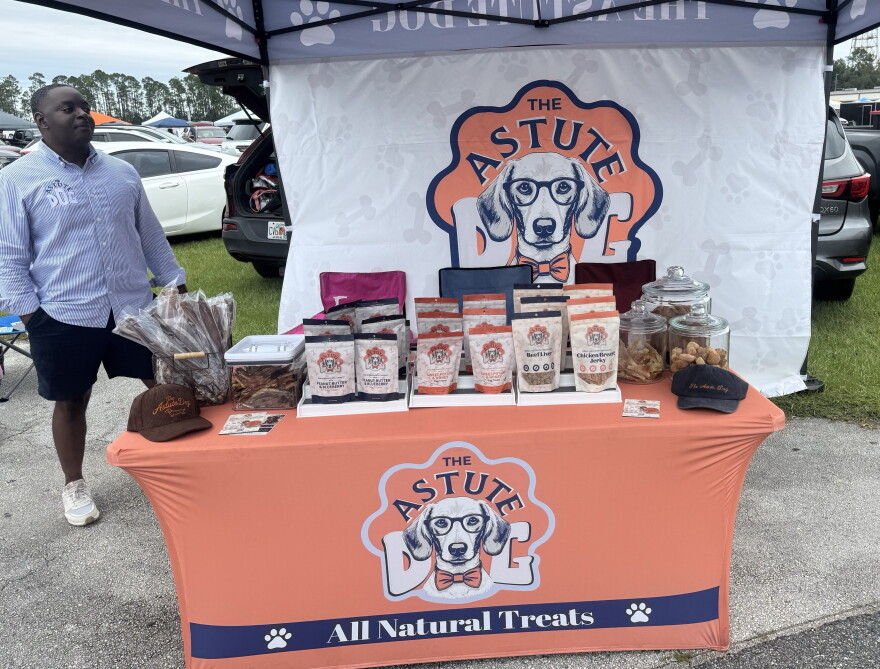 Vendors at the Clay County Fairgrounds were on hand with pet-related products and services on Saturday, Oct. 17, 2026. (Arjun Mendiratta/WUFT News)