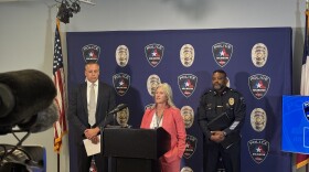 Detective Tracey Dixon gives an update on the investigation during a news conference.