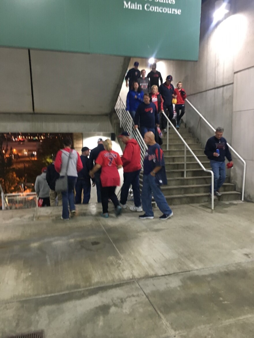 Indians fans leaving