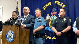 Maine Department of Public Safety Commissioner Mike Sauschuck leads a news conference, Wednesday, April 19, 2023, in Augusta, Maine, about shootings in the state. A Maine man who police say killed four people in a home and then shot three others randomly on a busy highway had been released days earlier from prison, a state official said Wednesday.