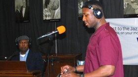 Booker T. Jones with Robert Randolph in the WBGO performance studio, in 2013.