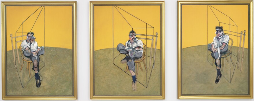 Francis Bacon's 1969 triptych <em>Three Studies of Lucian Freud.</em>