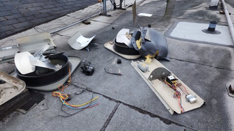 Vandals took apart AC units on Taproot Theatre's roof in Seattle's Greenwood neighborhood and stole copper wire from inside them. The theater has raised enough money to began replacing the system.