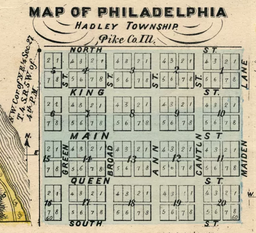 Excerpt from the 1872 Atlas Map of Pike County.