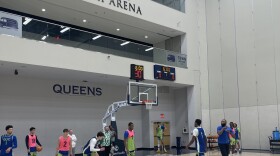 Queens men’s basketball is practicing one last time at Curry Arena before heading to St. Louis to face Purdue.