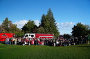 Volunteers gather before starting their projects Sept. 19.
