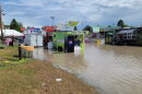 Flooding along Restaurant Row at the New York State Fair. Photo taken around noon.