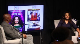 Bryan Thompson speaks with business strategist Laverne Daley during a panel at the 2025 Virginia Black Film Fest in Hampton.
