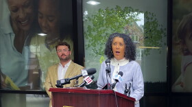 New Haven Housing Authority President Karen DuBois-Walton (right), with New Haven Housing Authority Policy Manager Will Viederman.