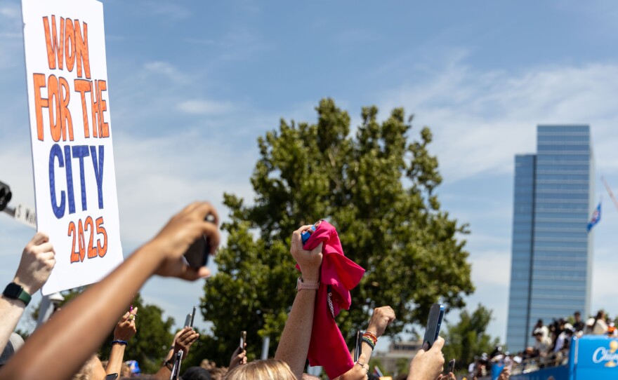 Thunder fans cheer on the 2025 NBA champions on June 24, 2025.