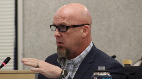 Assembly member Scott Griebel speaks during an assembly meeting on Tuesday, May 5, 2026 in Soldotna, Alaska.