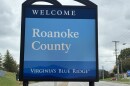 A "Welcome to Roanoke County" sign near the county line with Salem.