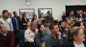 St. Marys residents fill a city commission meeting room Tuesday night, where many said they want the public library to stay in town.