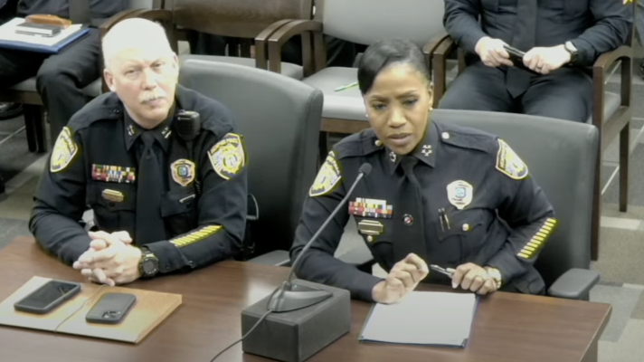 Assistant Chief Don Crowe and Memphis Police Chief C.J. Davis address the Memphis City Council on Tuesday.