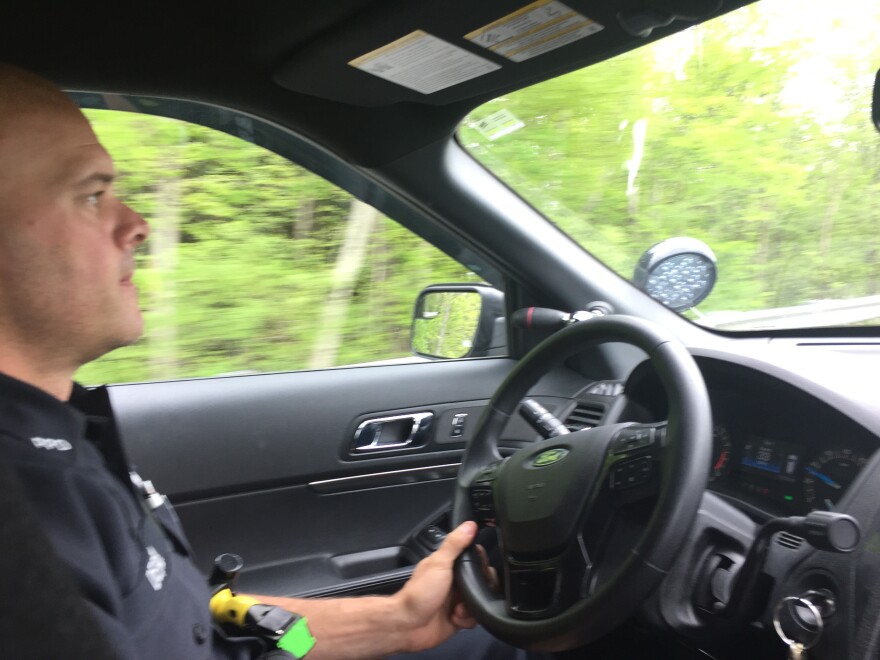 Officer Darren Derby on his way to routine police call.