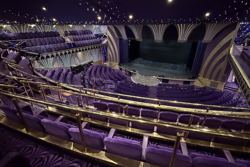 Amenities on MSC cruise ship Poesia include a 1,200-seat theater, shown on Aug. 10, 2026.