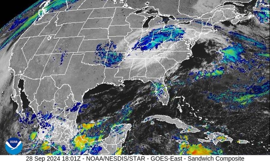 Image of Helene's remnants from GOES-16 satellite Saturday